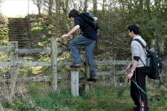 ACW Challenge : 5-Apr-2009 : Stile and steps leading to bridge over A46 just before Stoneleigh: This stile was not replaced because roadworks are due soon which will probably move steps and stile.