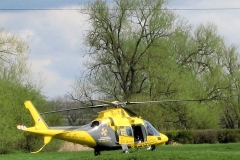 10:47 : The Warwickshire Air Ambulance, near Marston Mill. Photo - Chris Boden