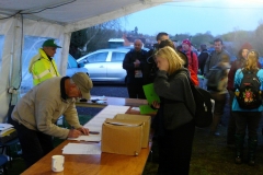 05:56 : Queuing to check in, with Bob C using his fast writing pen & paper and Bob B shouting out the time ...