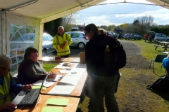 17:44 : A few of the later finishers, with John A and computer recording Finish Time, and calculating Elapsed Time & giving all details for the certificate in an instant.