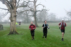 07:27 : Past ancient trees the meadow on way to Hill House Farm.  Misty & damp, but the sun is about to shine!