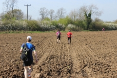 12:04 : After leaving "Watering Stop", heading across ploughed field to Ansty Village.