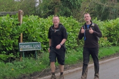 Showell Lane - little more than a mile to the finish (hence smiles)